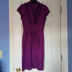 The Limited Ruffle Short Sleeve Tie Front Dress